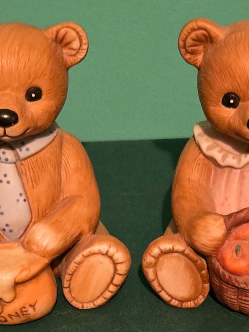 HOMCO Home Interior Porcelain Teddy Bear Figurines #1405 Set Vintage